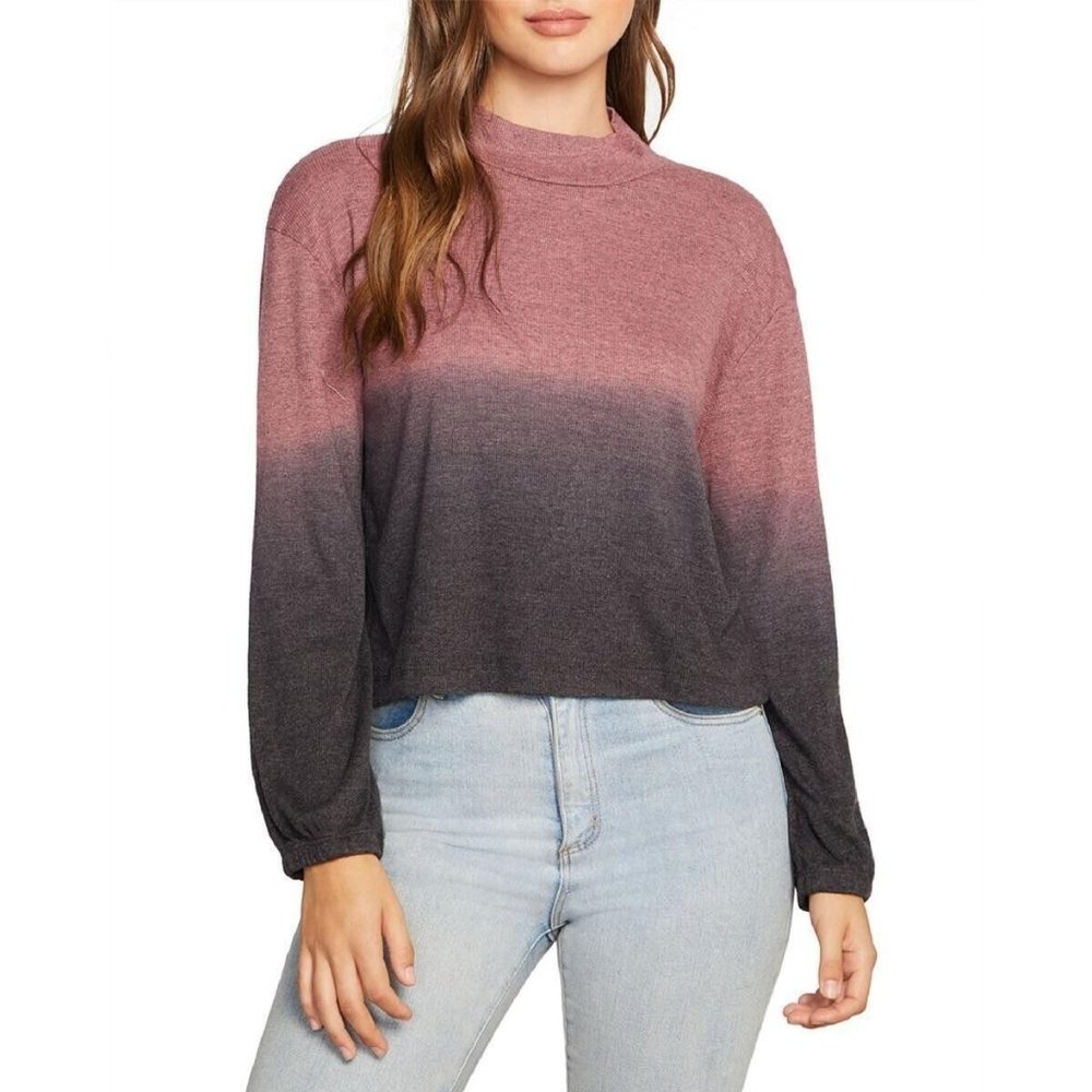 Chaser Womens XL Crew Neck Knit Ribbed Pullover Top Shirt